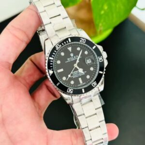 rlx black dial stainless steel watch