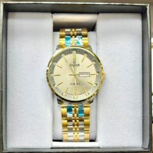 sveston modicci 8.0 men's luxury stainless steel watch – blue dial with silver bracelet