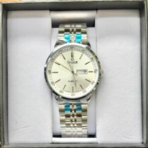 sveston modicci 8.0 men's luxury stainless steel watch – blue dial with silver bracelet