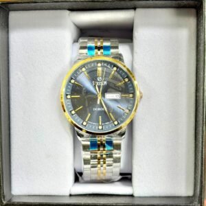 sveston modicci 8.0 men's luxury stainless steel watch – blue dial with silver bracelet